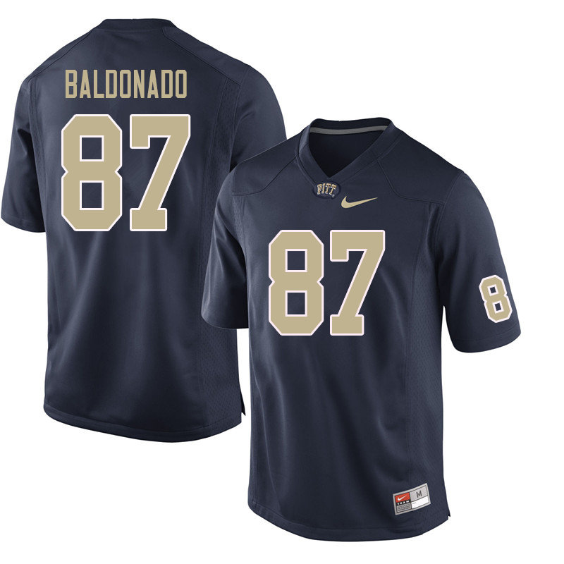 Men #87 Habakkuk Baldonado Pittsburgh Panthers College Football Jerseys Sale-Navy